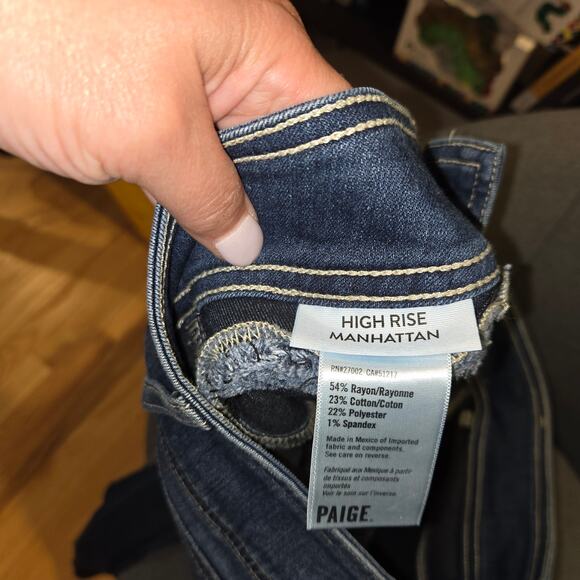 Paige High Rise Manhattan 33 petite blue jeans bootcut - Picture 7 of 7